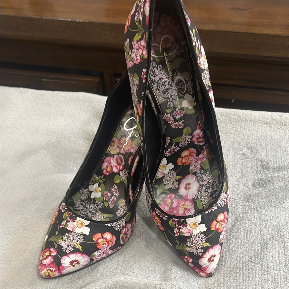 Floral Black Women's Shoes